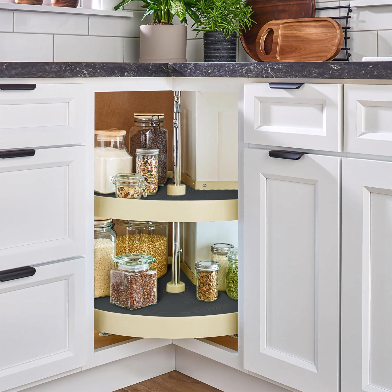 Forro de estante Lazy Susan ZDLS 69 cm Antideslizante y Resistente al Calor 2PCS