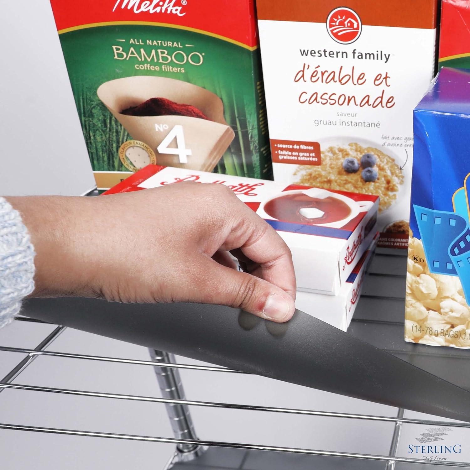 Forros de Estante Sterling 14x36" Grafito - Juego de 4 Piezas