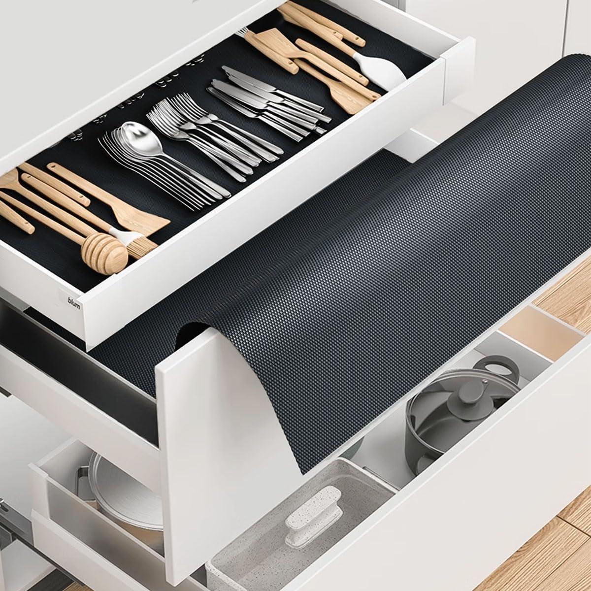 Forro Antideslizante para Cajones Besmall 17.5x304.8cm Negro