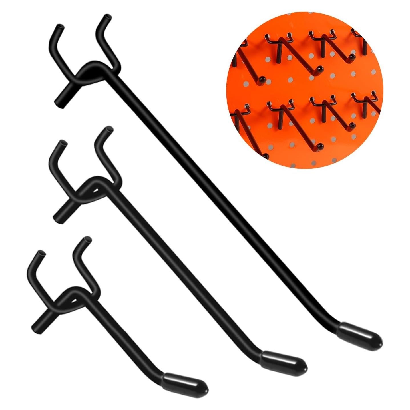 Ganchos de Tablero de Clavos Dualshine 60 Pcs 5-15 cm Negro