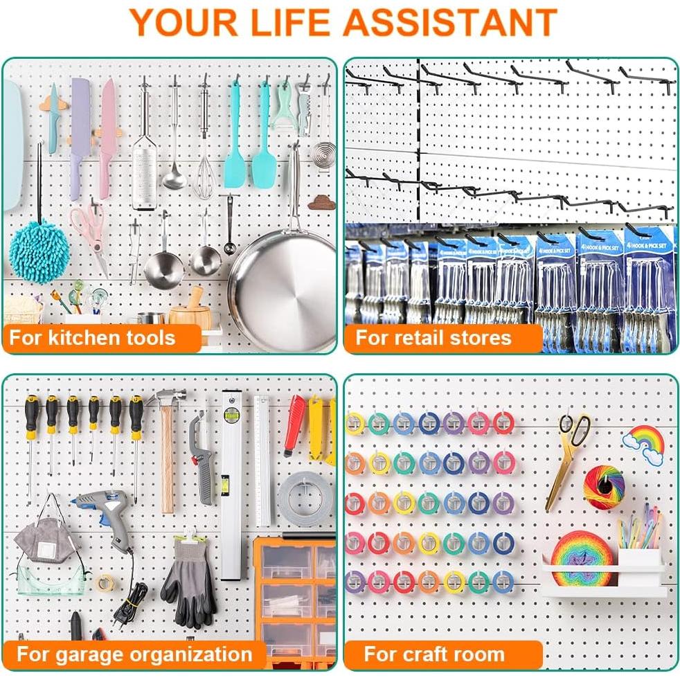 Ganchos de Tablero de Clavos Dualshine 60 Pcs 5-15 cm Negro