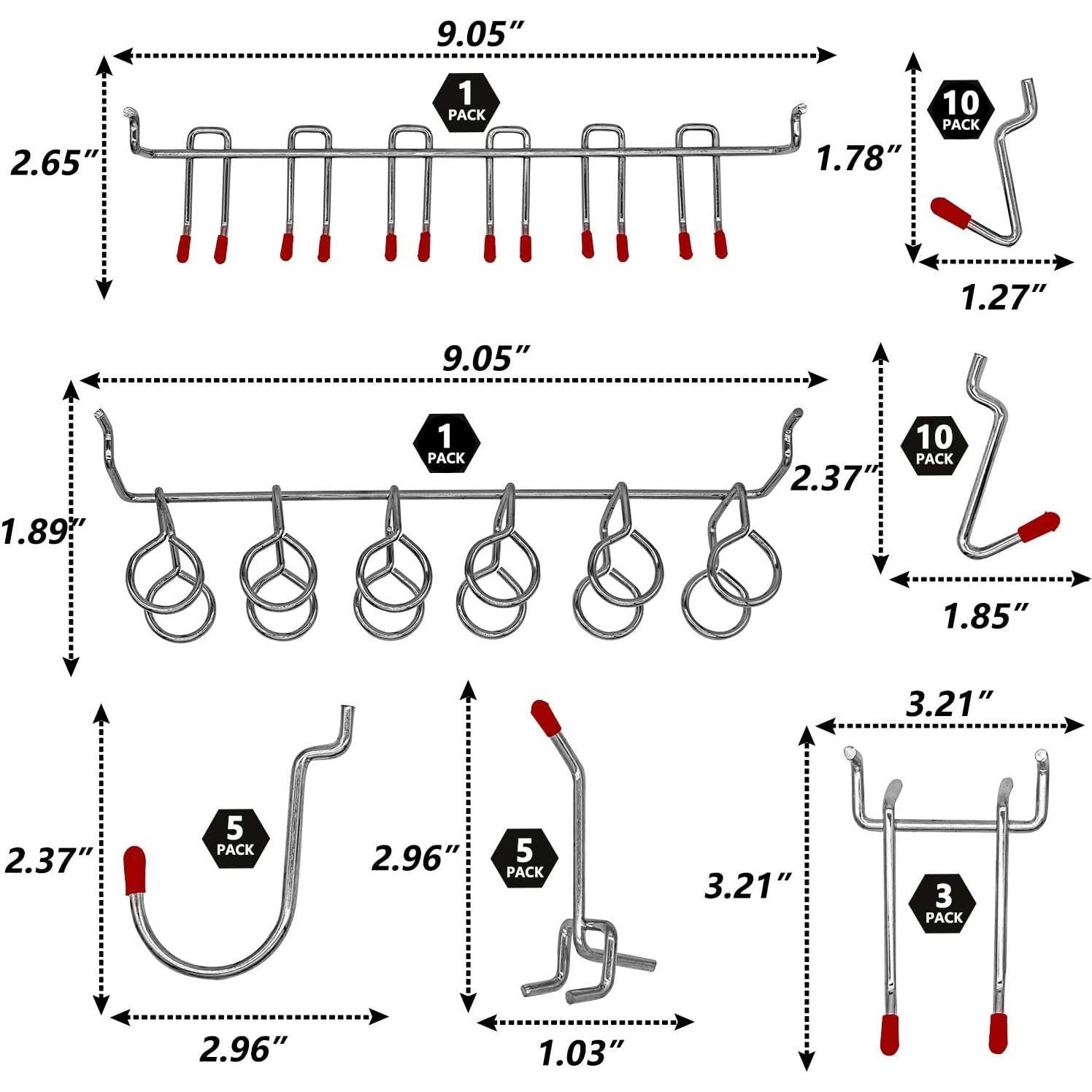 Juego de Ganchos para Tablero Perforado NAVSEEK 114 Piezas