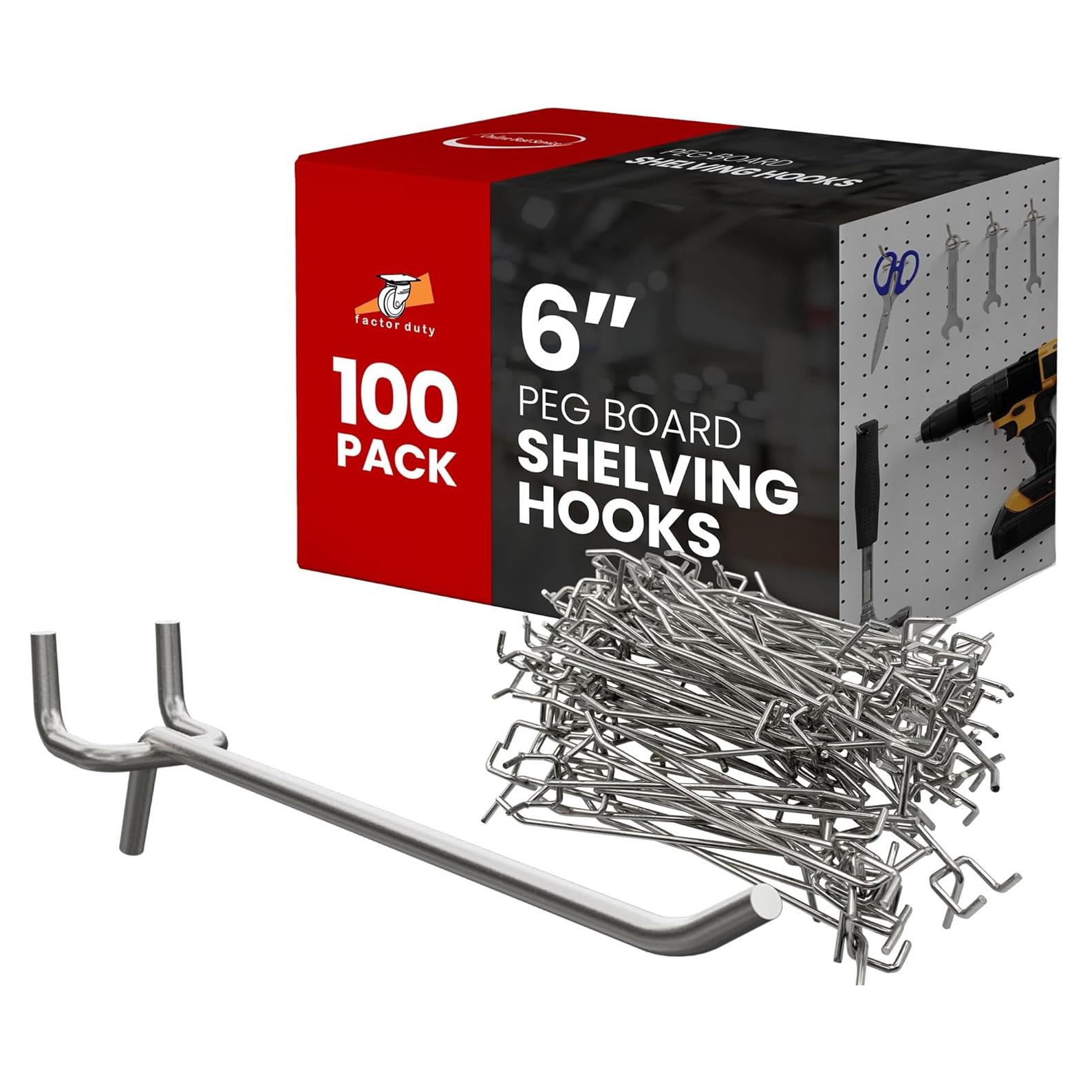 Paquete de 100 ganchos J para tablero de clavijas Servicio Mejor