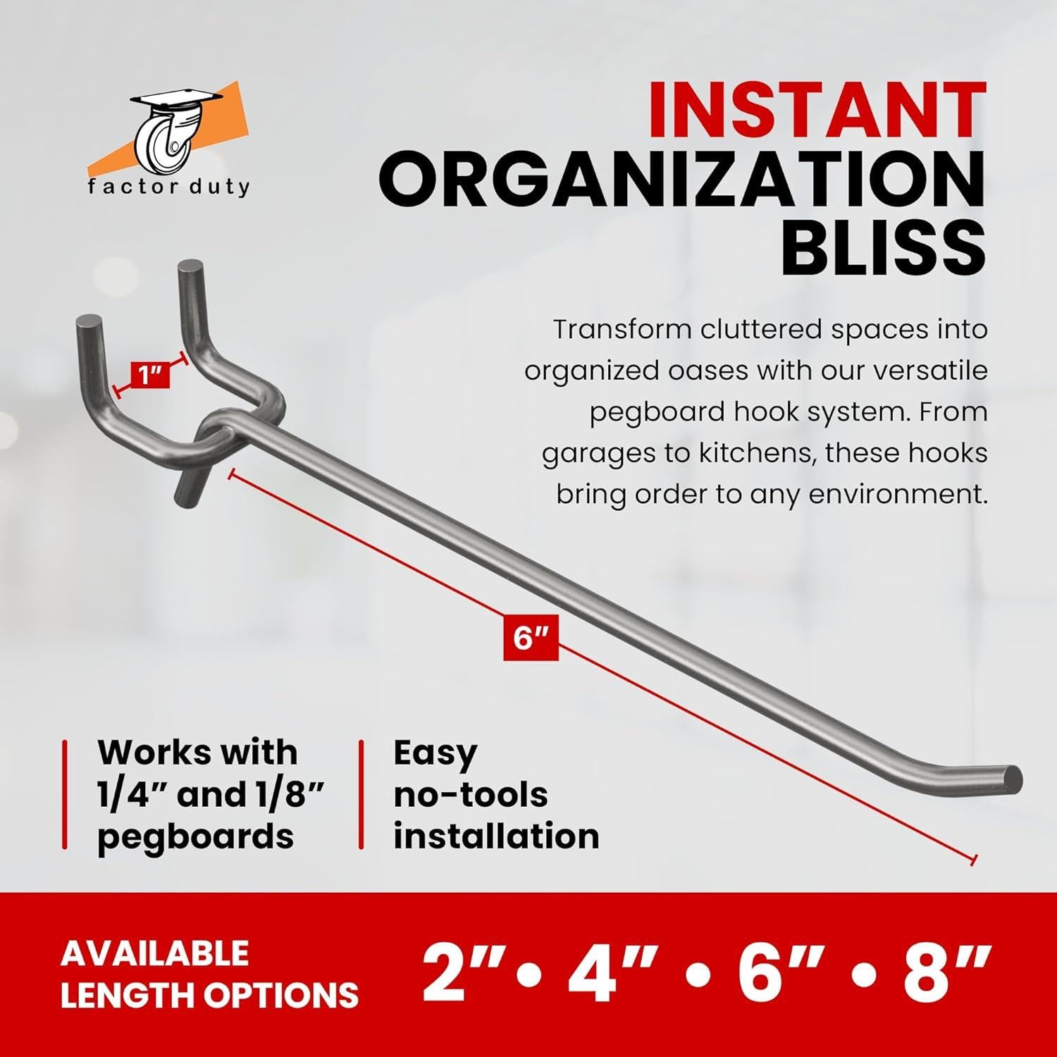 Paquete de 100 ganchos J para tablero de clavijas Servicio Mejor