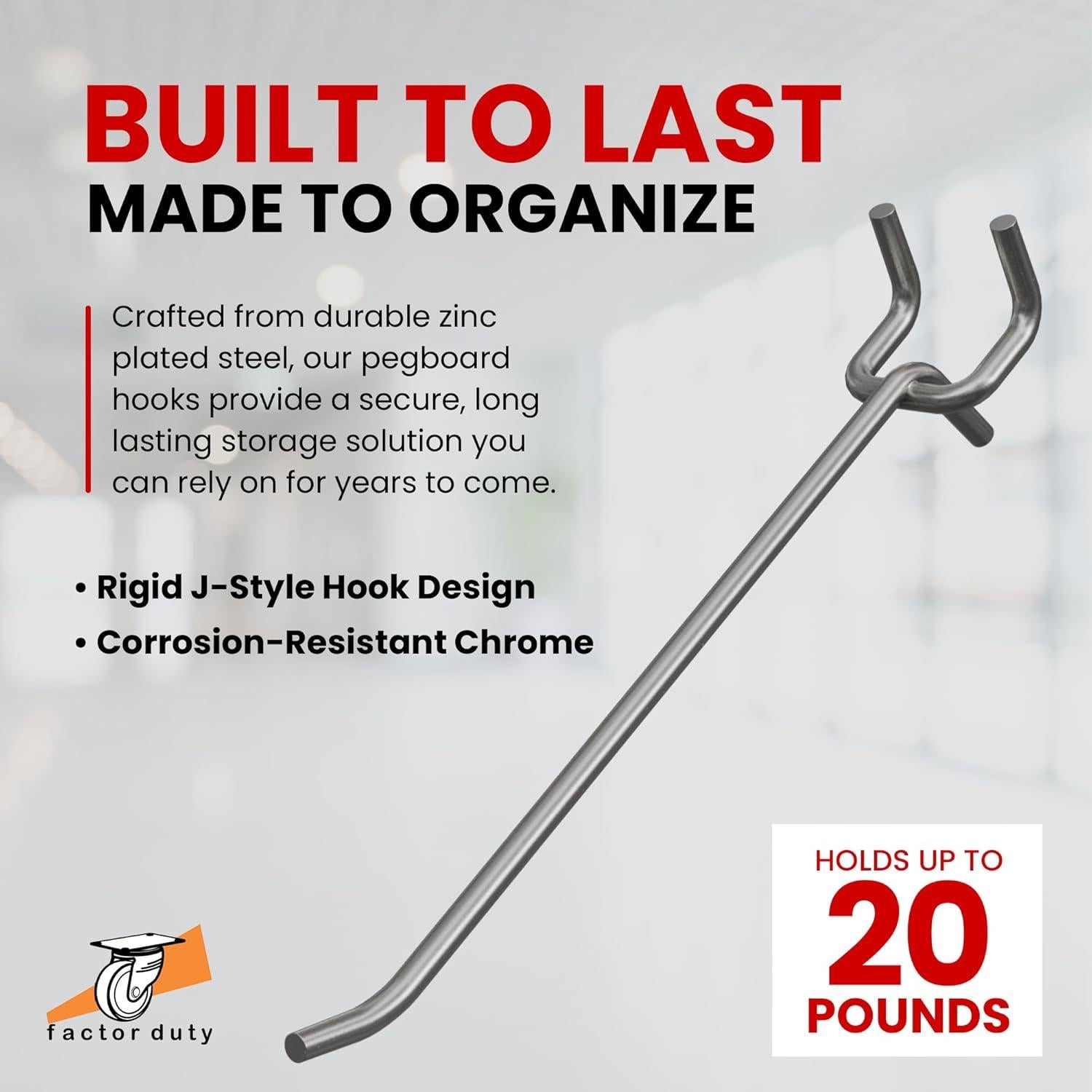 Paquete de 100 ganchos J para tablero de clavijas Servicio Mejor