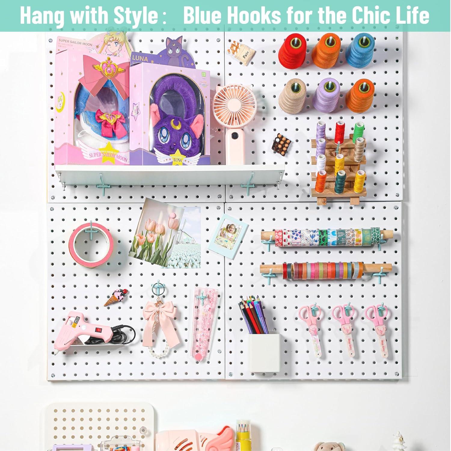 Ganchos para Tablero HUHOLE 5 cm Azul - 50 Piezas, Resistente