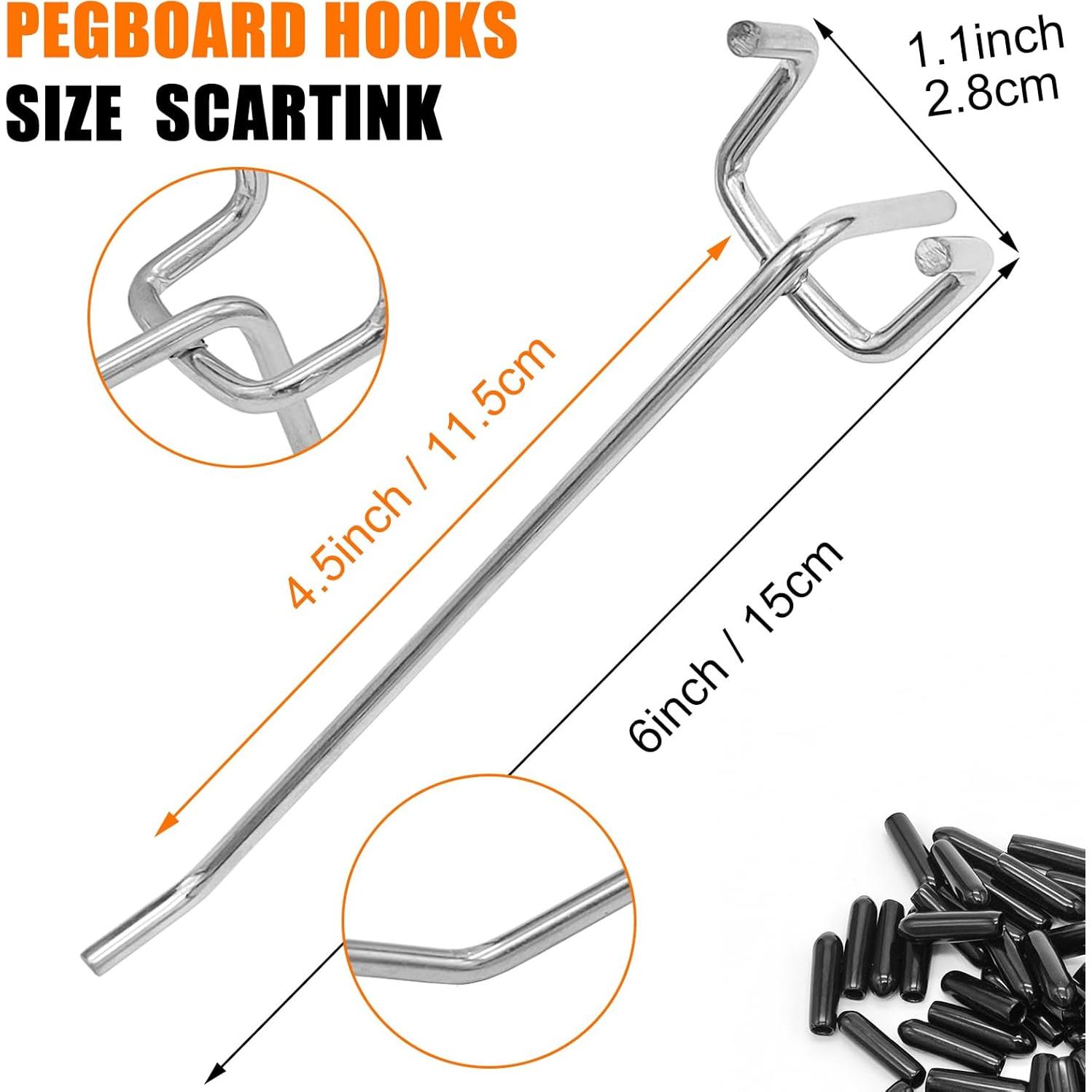 Ganchos para Tablero Perforado Scartink 15.24 cm - Paquete de 20