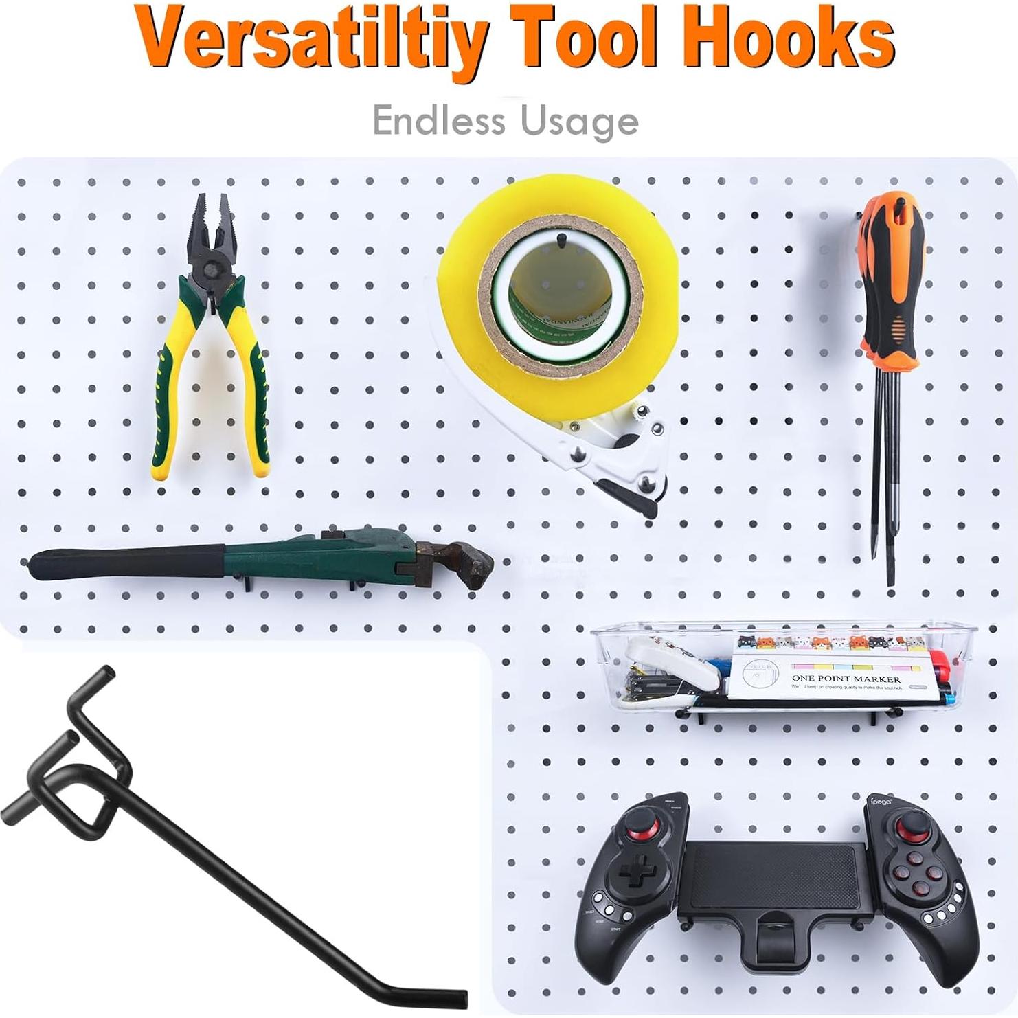 Ganchos de Metal G.CORE para Tablero Perforado - 30 Piezas 10.16 cm