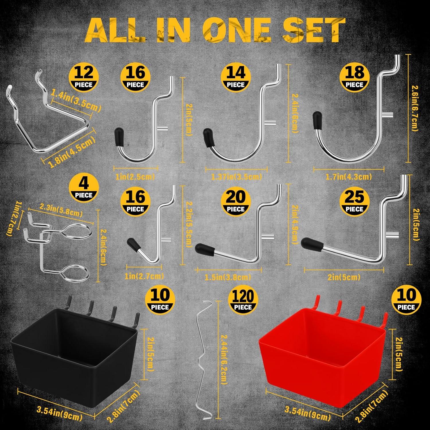 Kit de Ganchos para Tablero de Clavos 297 Piezas ELEAD