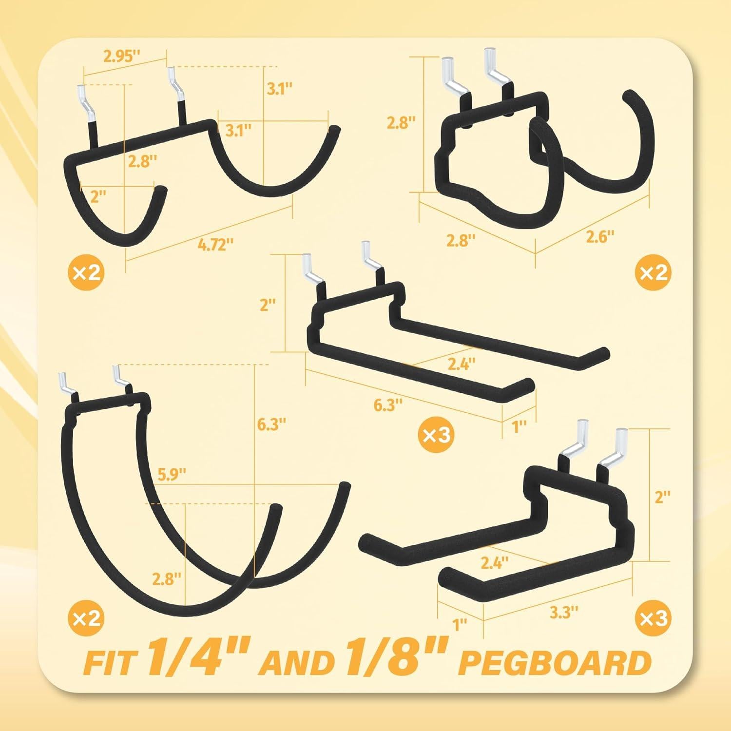 Ganchos de Tablero de Clavos BFPeaky 12PC Alta Resistencia