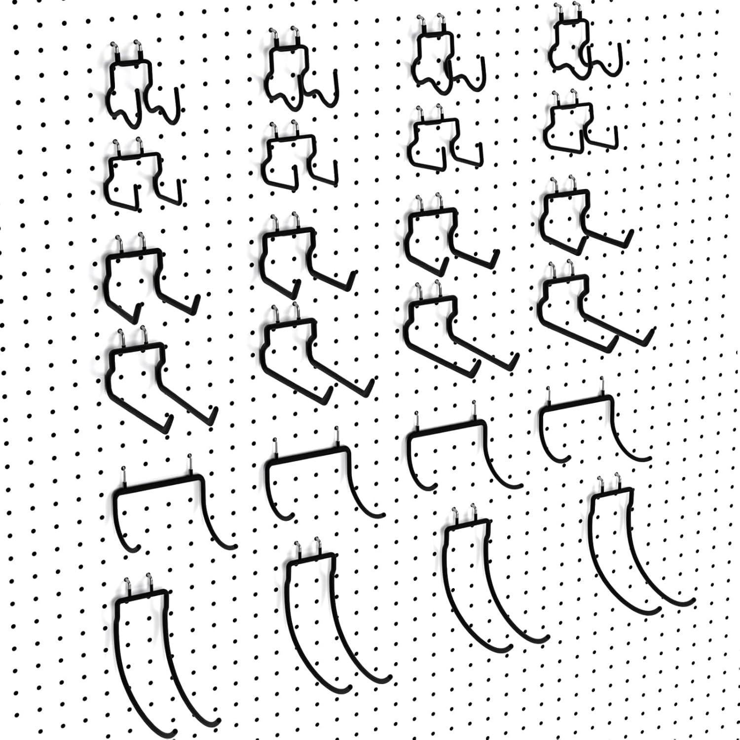 Ganchos de Tablero de Clavos INCLY 24 Piezas Alta Resistencia