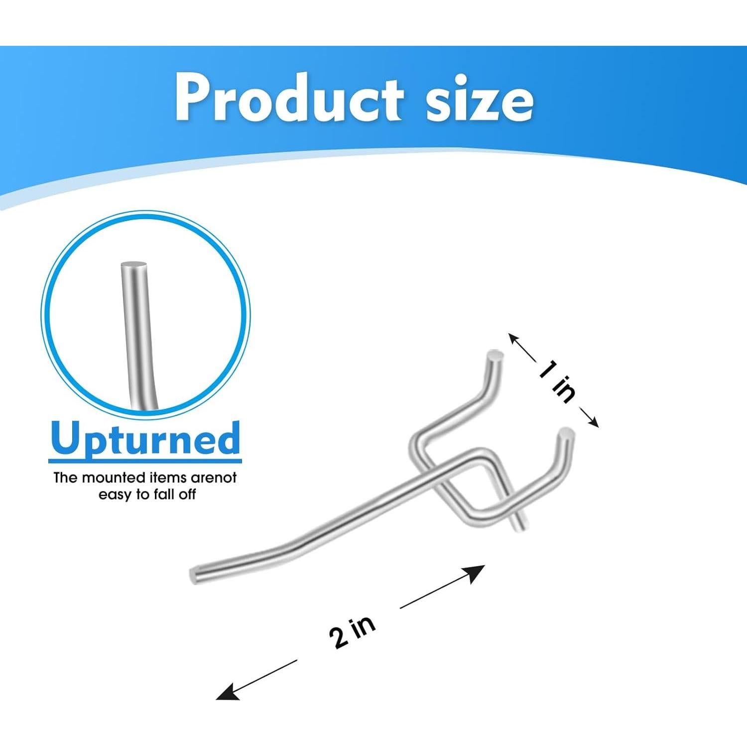 50 Ganchos de Tablero de Clavijas Irrigaton 5.08 cm Metal