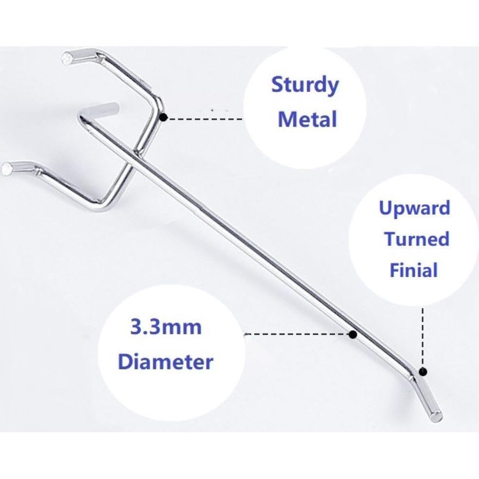 Ganchos para Tablero de Clavos Cutadash 4" 25 Pcs Metal Plata