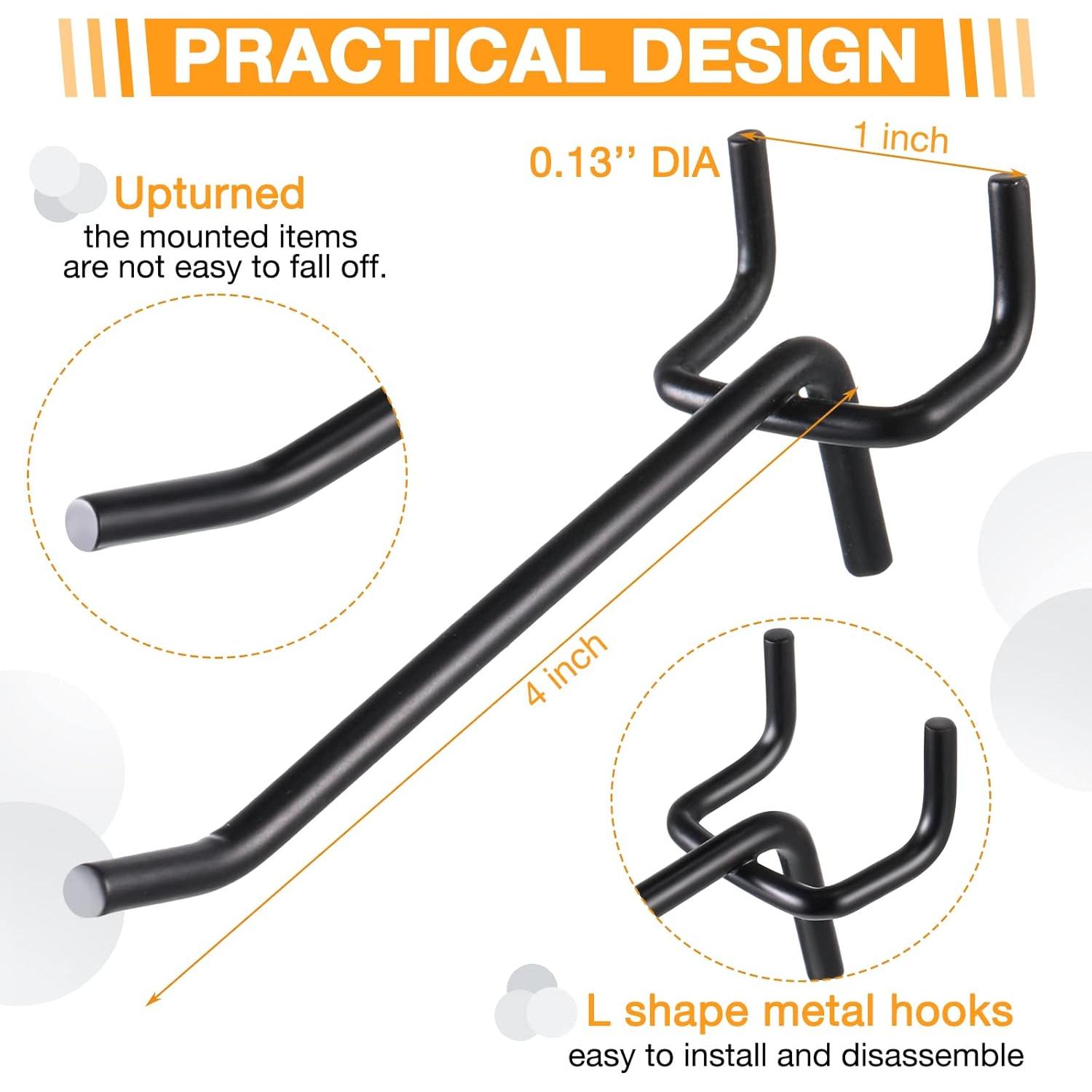 Ganchos para Tablero de Clavos Shimeyao 100 Pcs 10 cm Negro