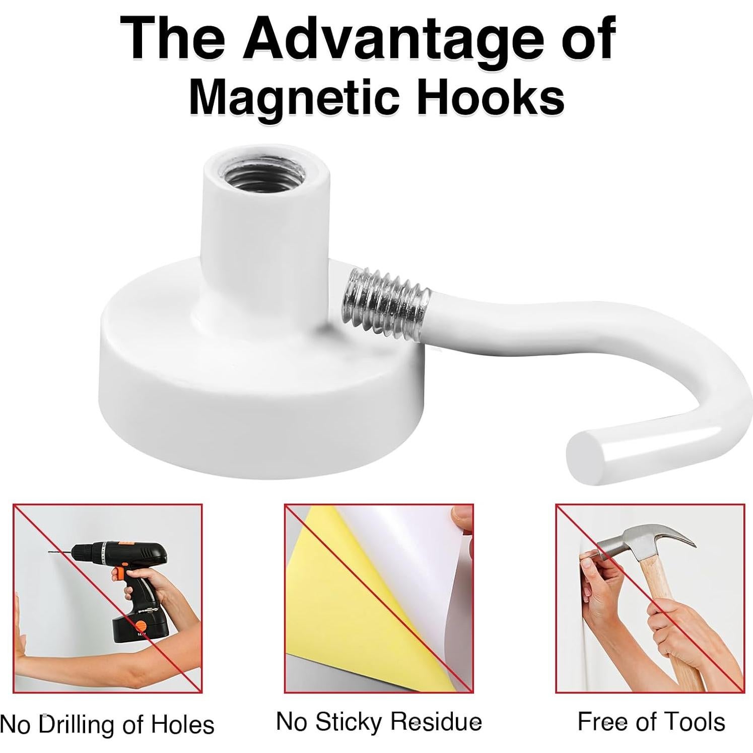 Ganchos Magnéticos MIKEDE de Neodimio 28 Paquete 11.34 kg