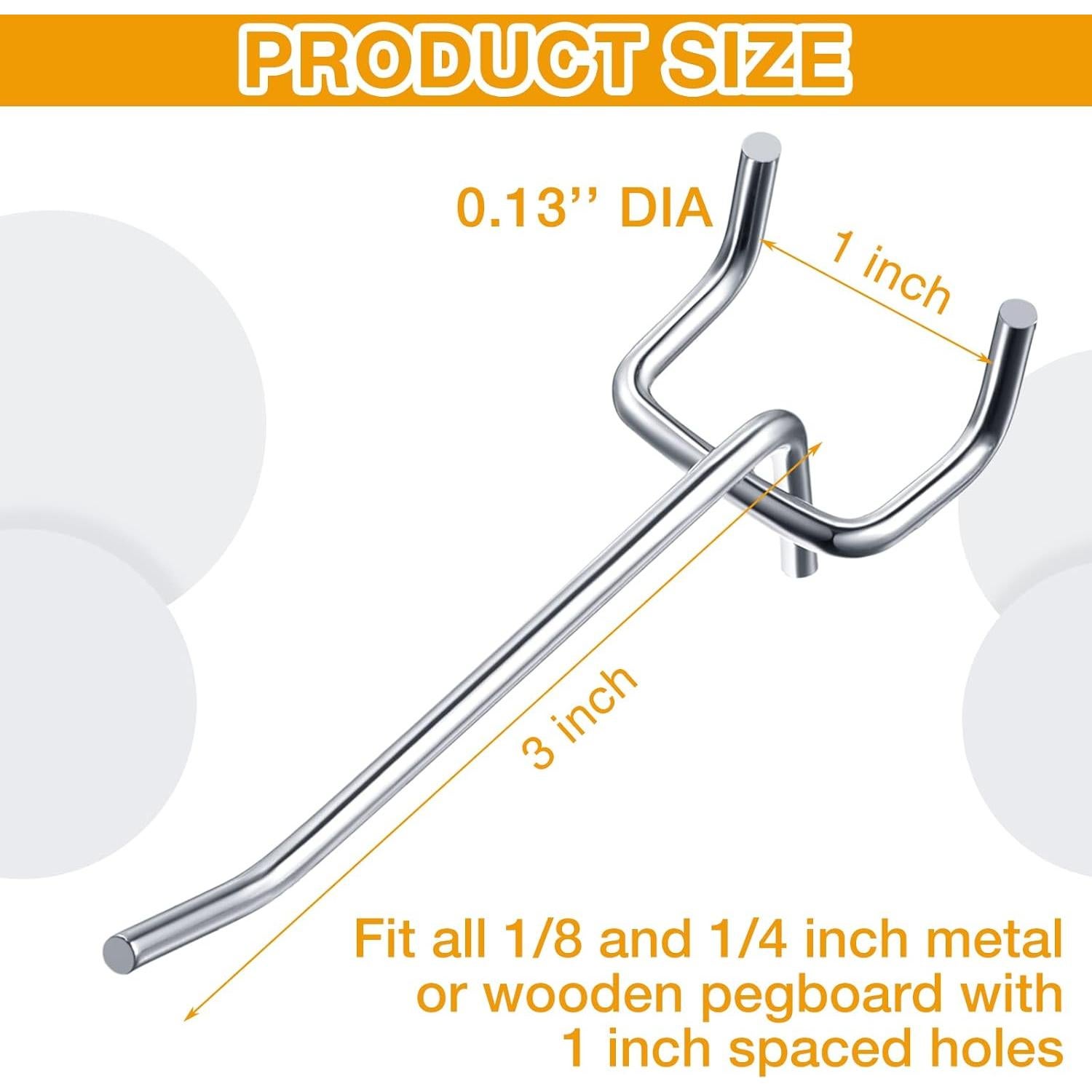 Ganchos para Tablero de Clavos Funrous 100 Piezas Acero Inoxidable 10.16 cm