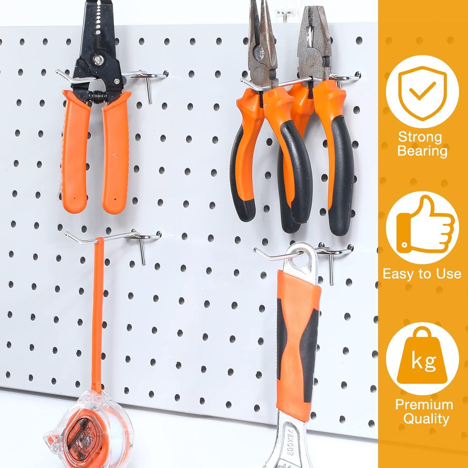 Ganchos para Tablero de Clavos Funrous 100 Piezas Acero Inoxidable 10.16 cm