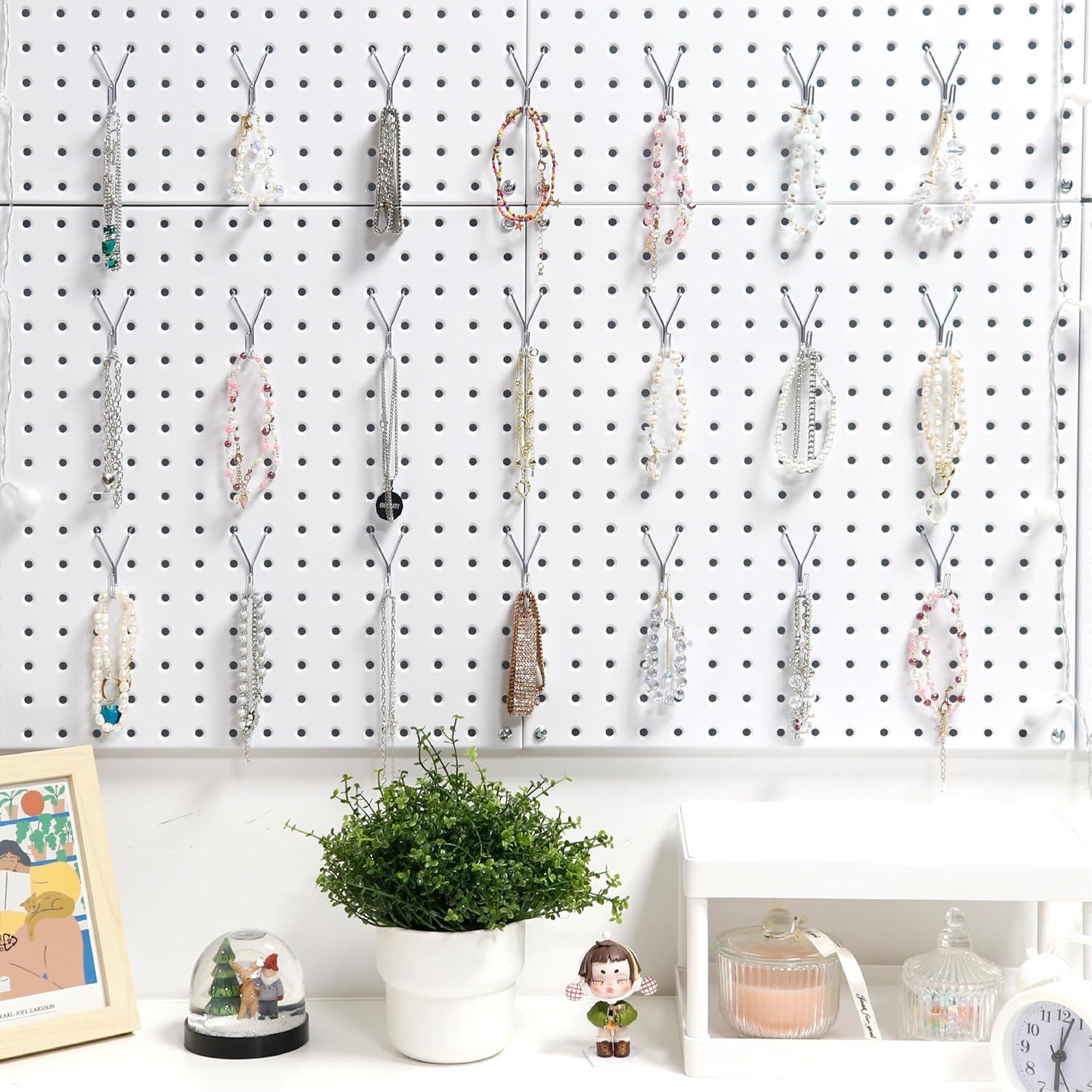 Ganchos en J HUHOLE 80 Piezas 1" Negros para Tablero de Clavos