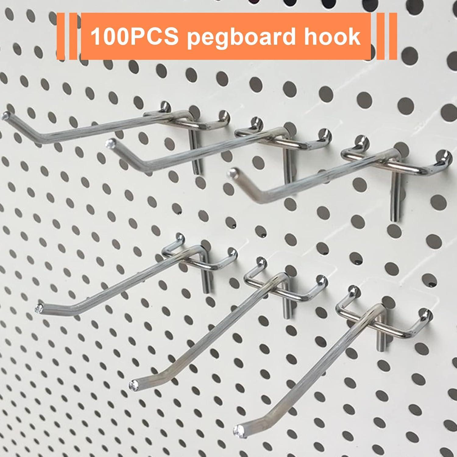 Ganchos para Tablero de Clavijas Merkaunis 100 Piezas 10.16 cm