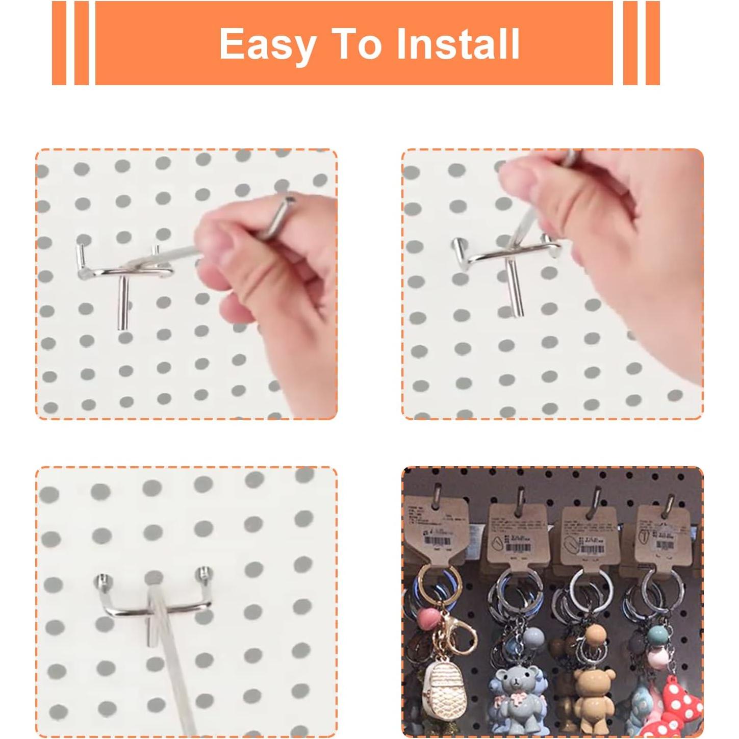 Ganchos para Tablero de Clavijas Merkaunis 100 Piezas 10.16 cm