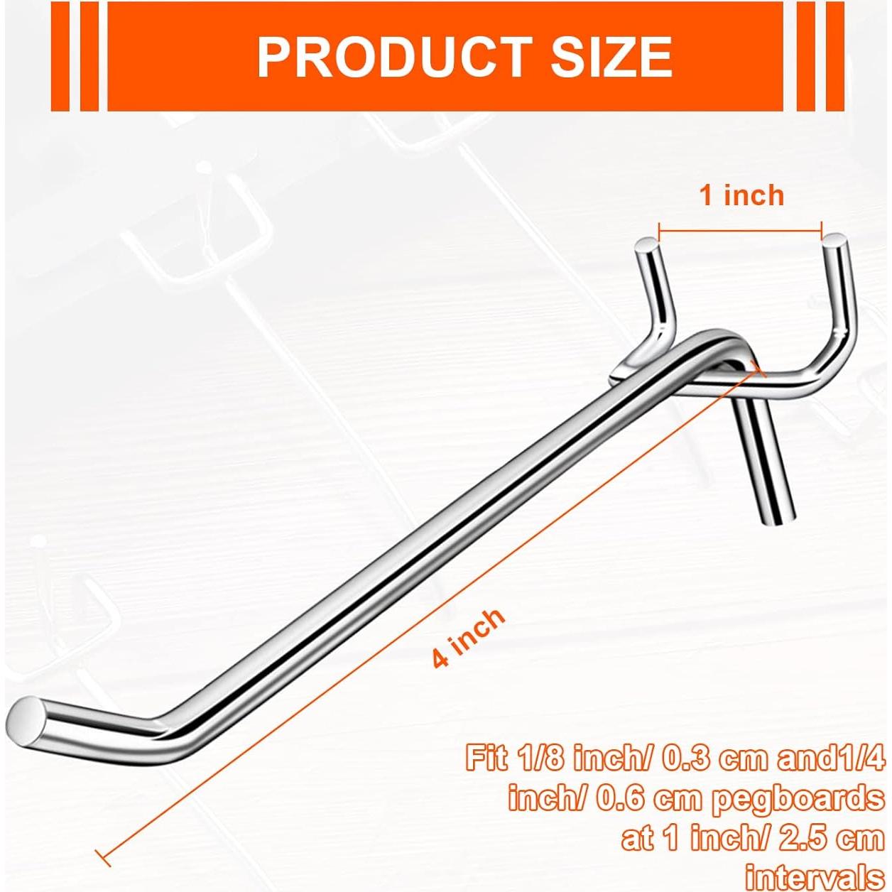 Ganchos para Tablero de Clavijas Merkaunis 100 Piezas 10.16 cm