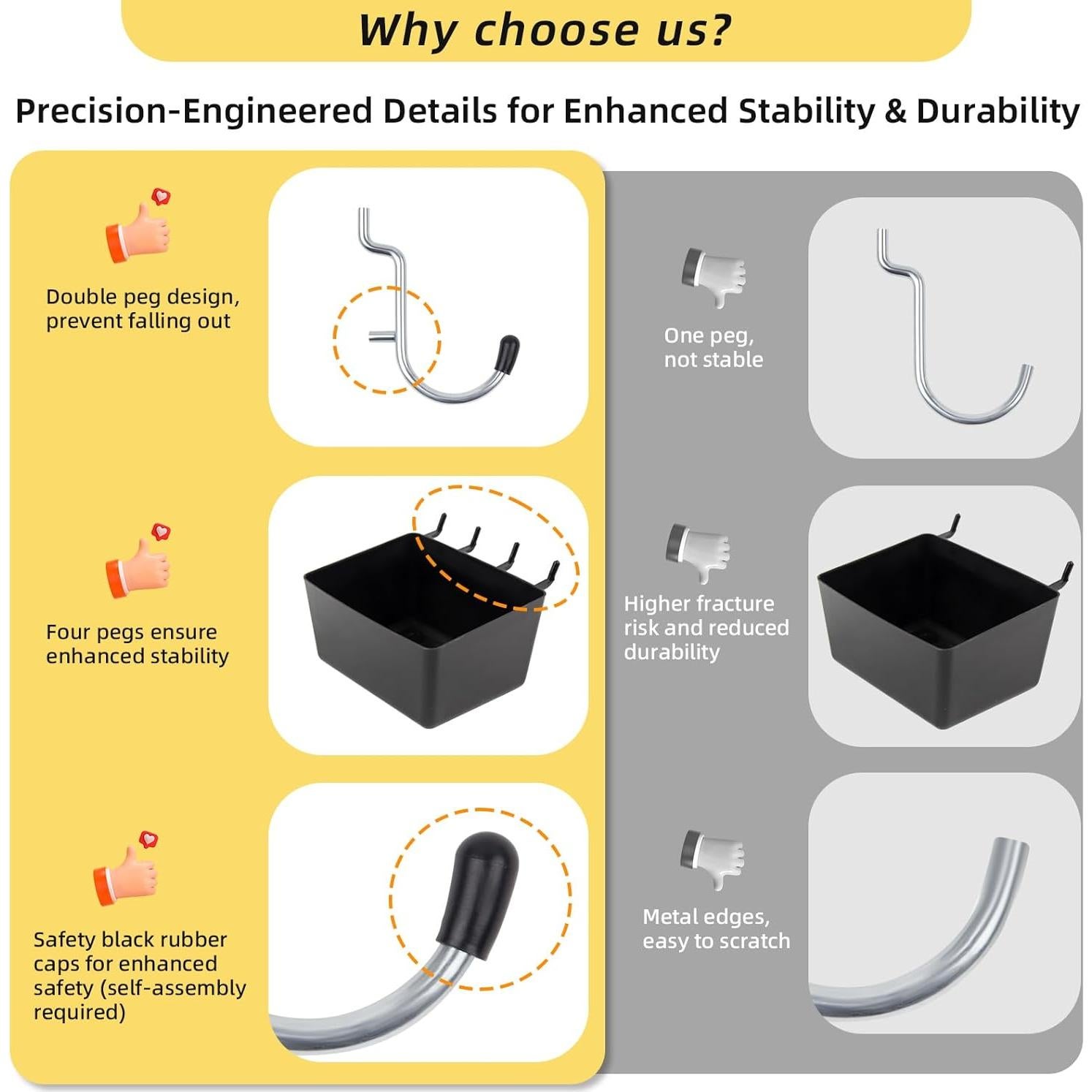 Kit de Ganchos de Metal MSLANE 283PCS para Tablero Perforado