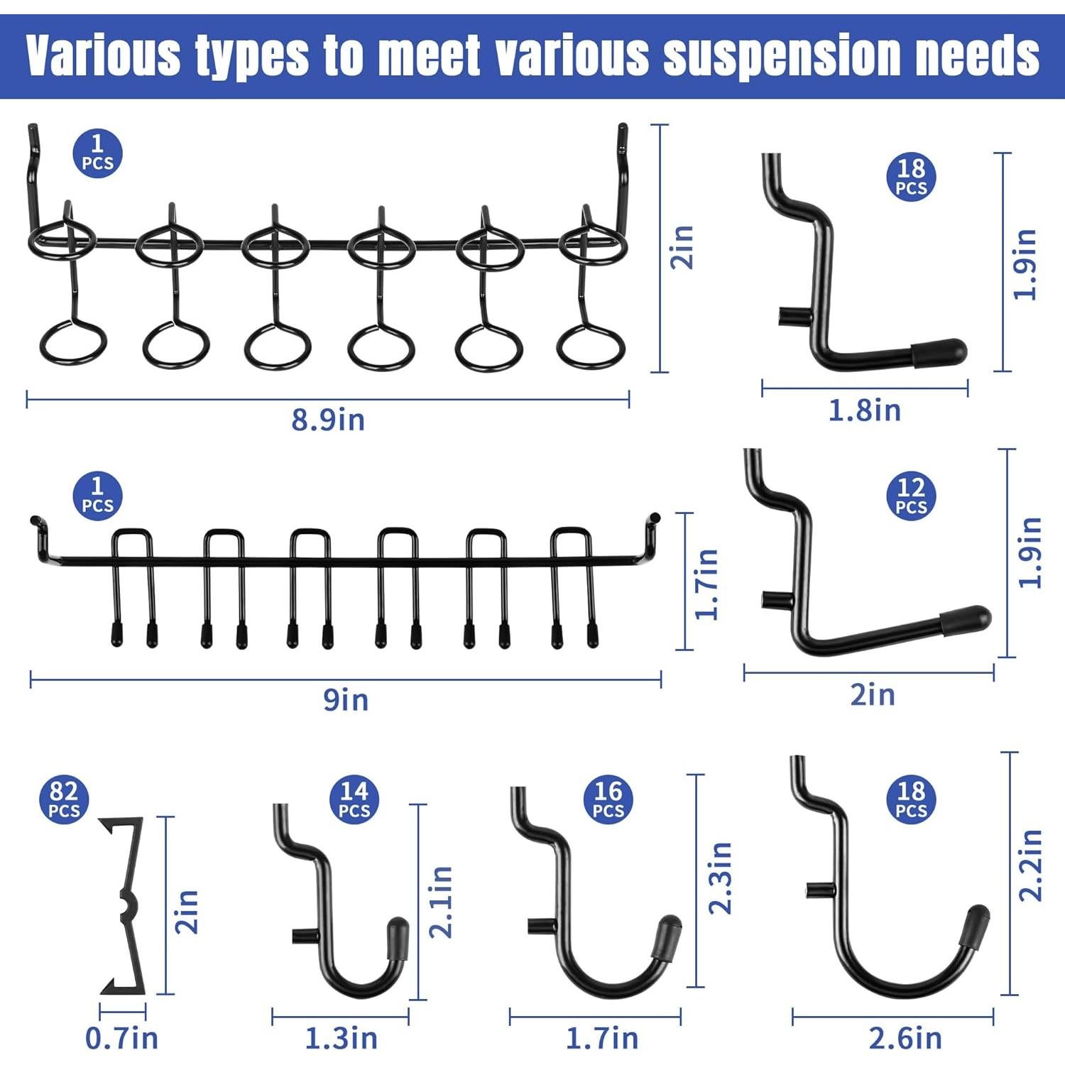 Juego de Ganchos para Tablero de Clavos Hogurity 196 PCS