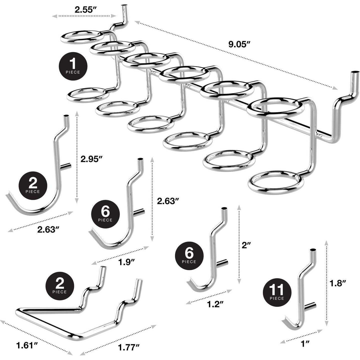 Juego de Ganchos para Tablero Perforado Hiltex 53106 - 50 Piezas