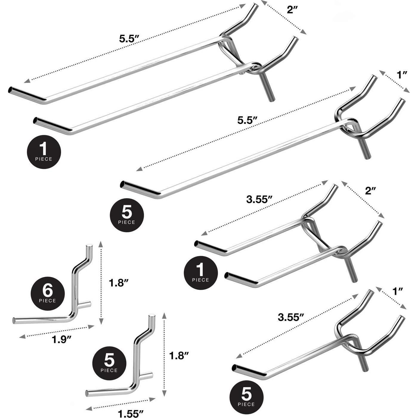 Juego de Ganchos para Tablero Perforado Hiltex 53106 - 50 Piezas