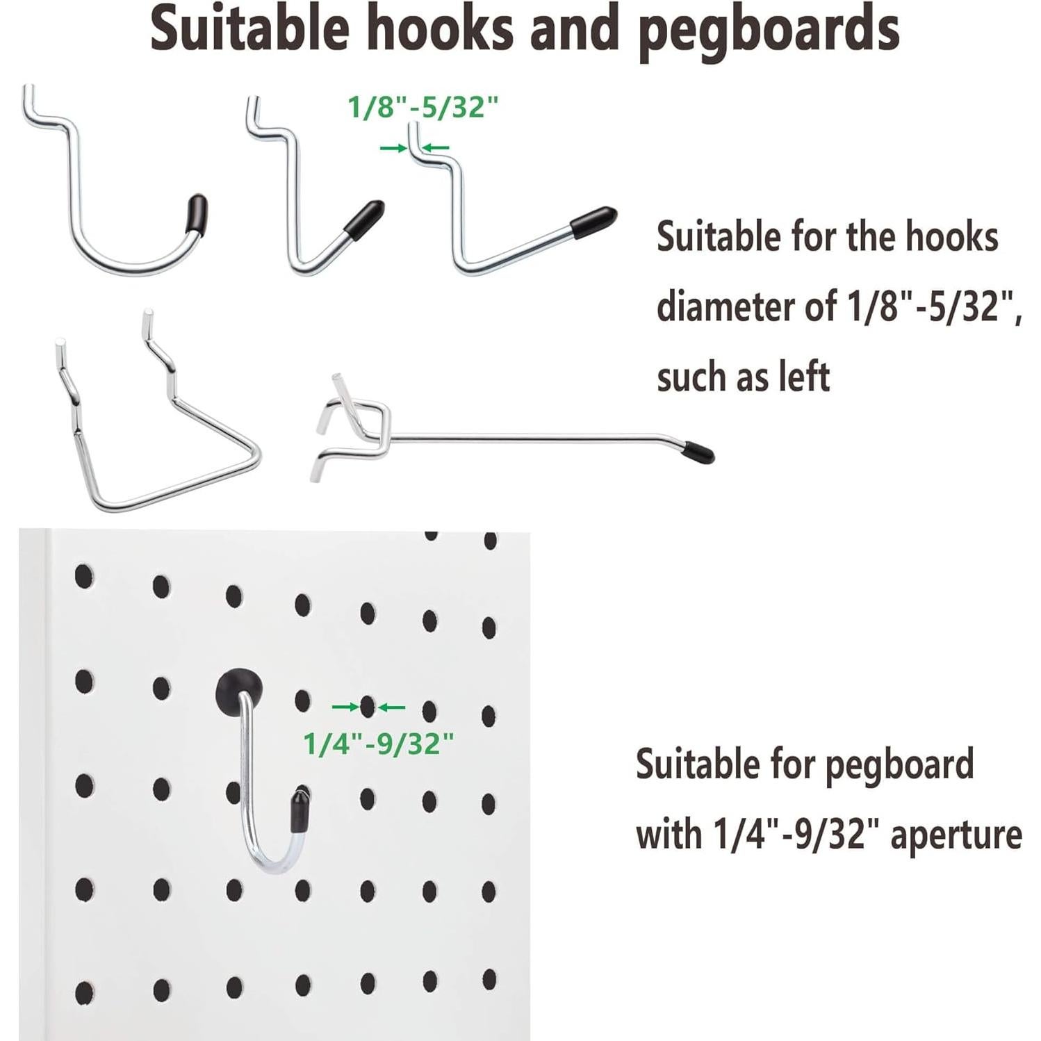 Bloques de Gancho para Tablero de Clavijas MENEONE 120PCS Negro