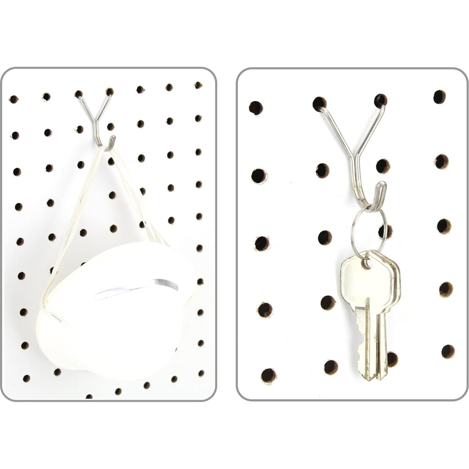 Ganchos de Pegboard de Acero Right Arrange 50-Pack Negro