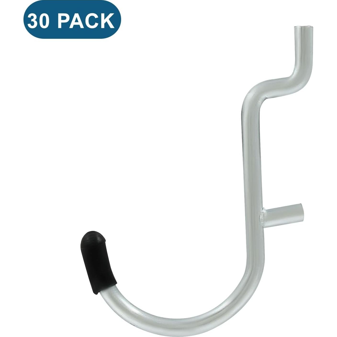 30 Ganchos J de Metal para Tablero Perforado LifCratms