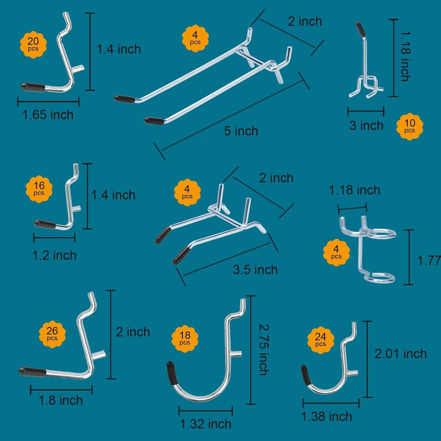 Kit Organizador de Accesorios para Tablero Perforado Daanxw 286 Piezas