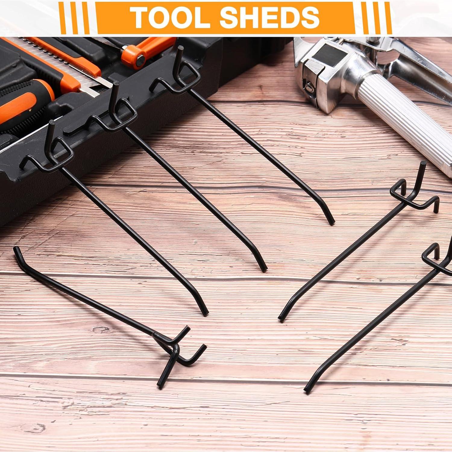 Ganchos de Metal Negros Shimeyao 15 cm para Tablero de Clavos - 50 Pcs