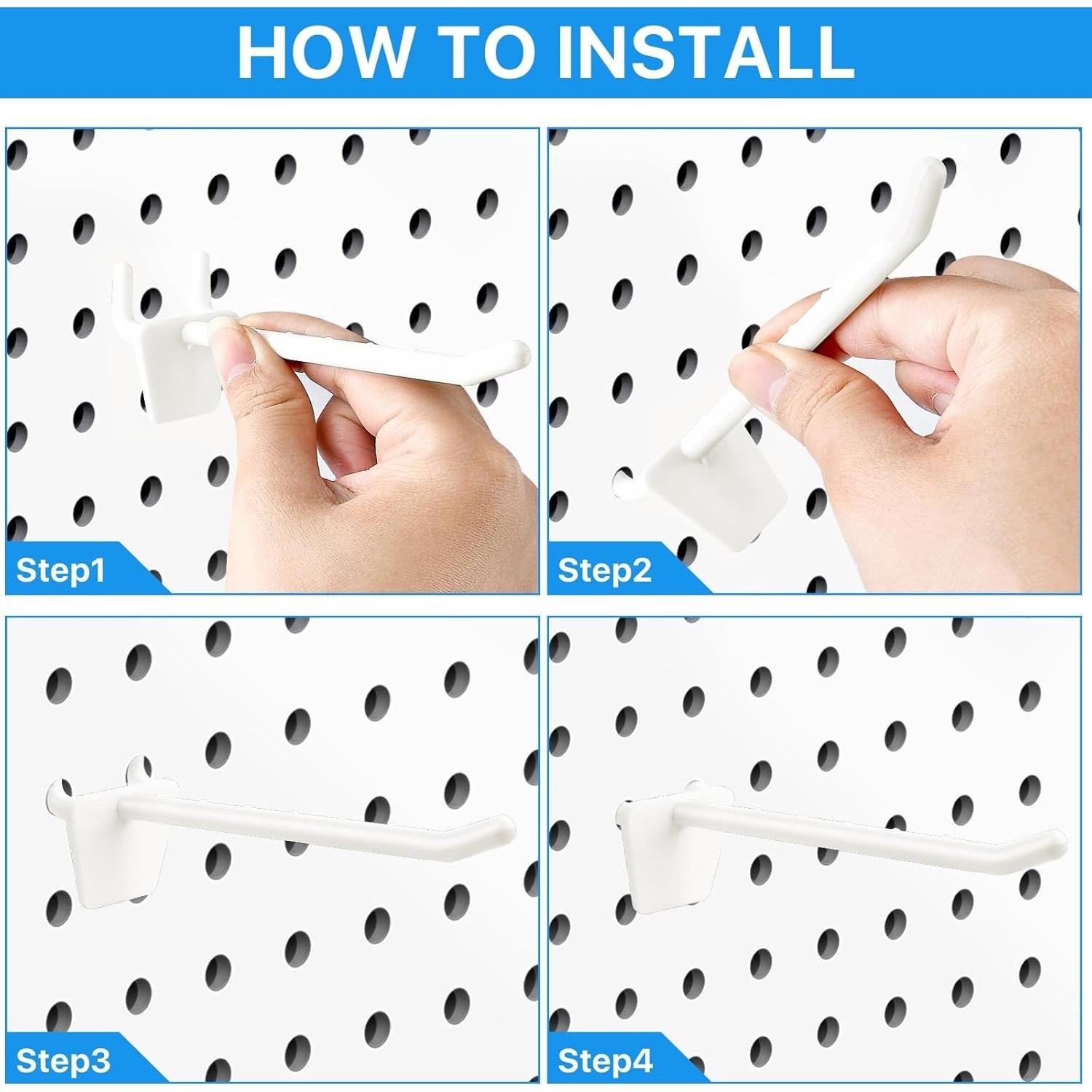 Ganchos para Tablero de Clavos Supkiir 100 Pcs 10 cm ABS