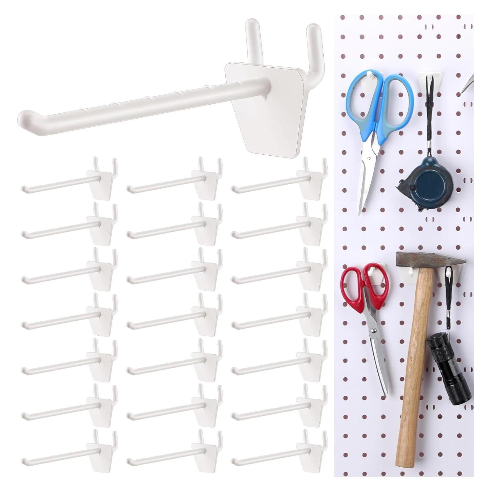 Ganchos de Tablero de Clavos Unittype 100 Piezas 10 cm Blanco