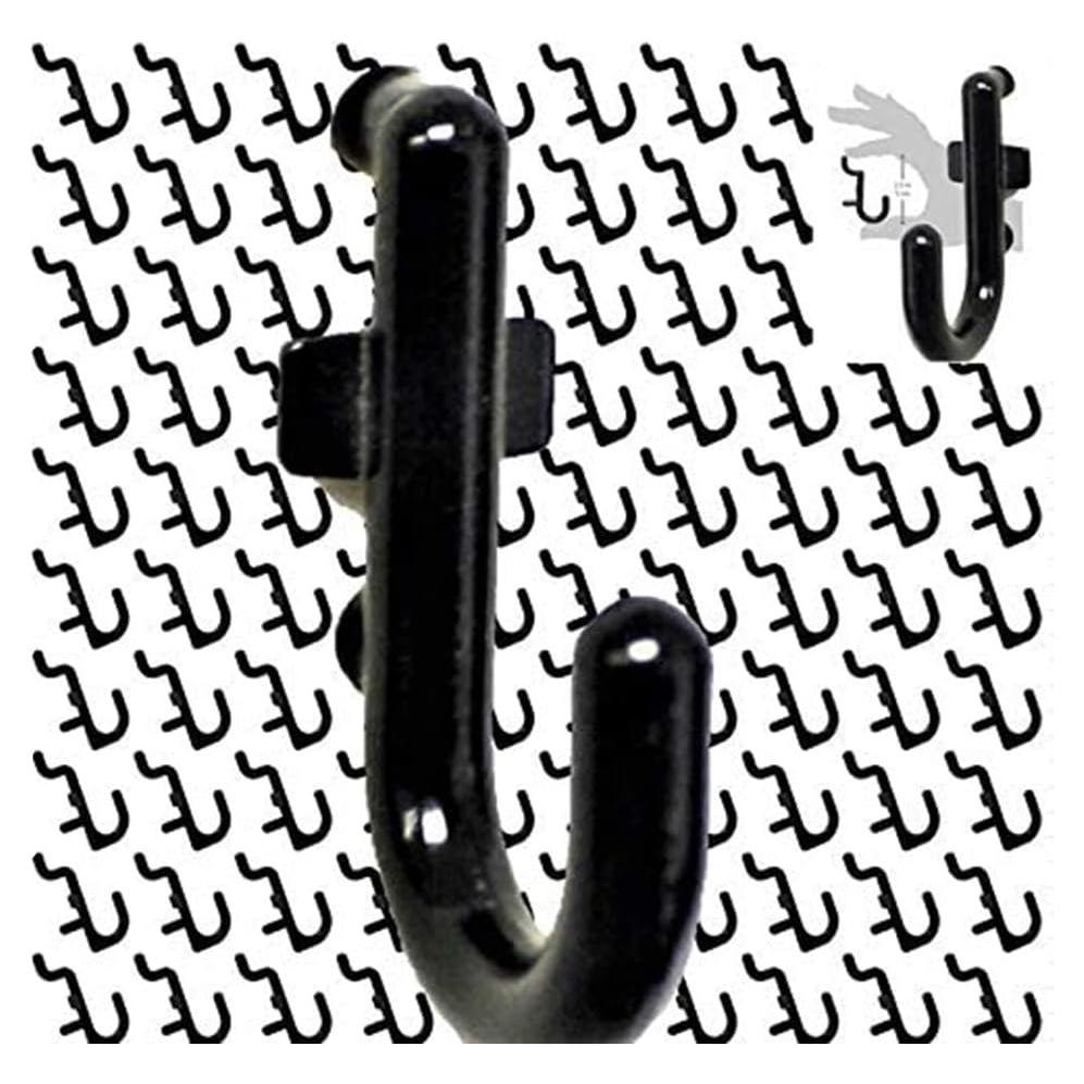 Conjunto de 100 Ganchos J Negros WallPeg para Tablero de Clavos