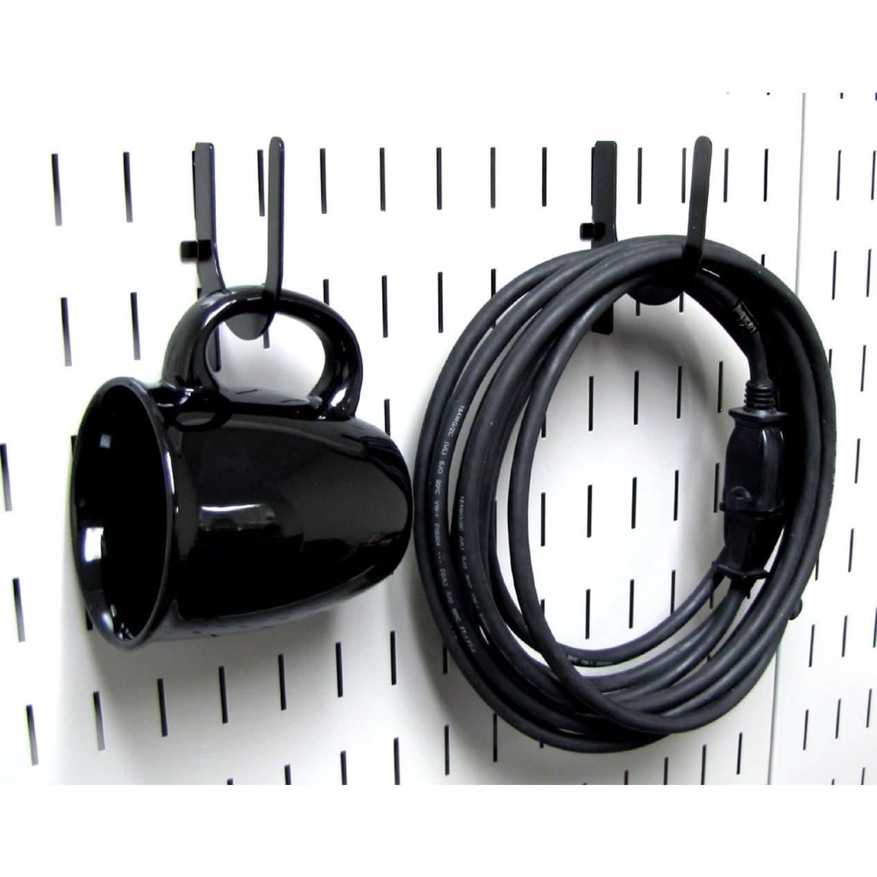 Gancho U Ranurado Wall Control 7.62 cm Negro - 2 Piezas