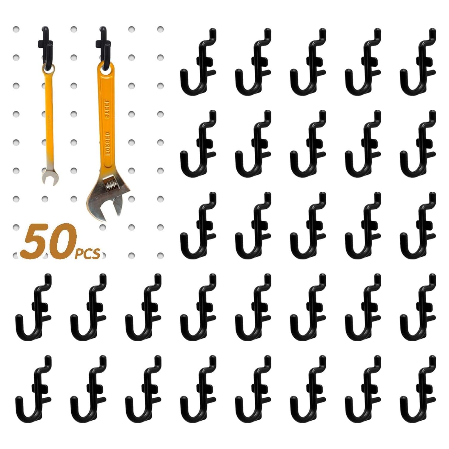 50 Ganchos en J de Plástico zDwfDc para Tablero de Clavos