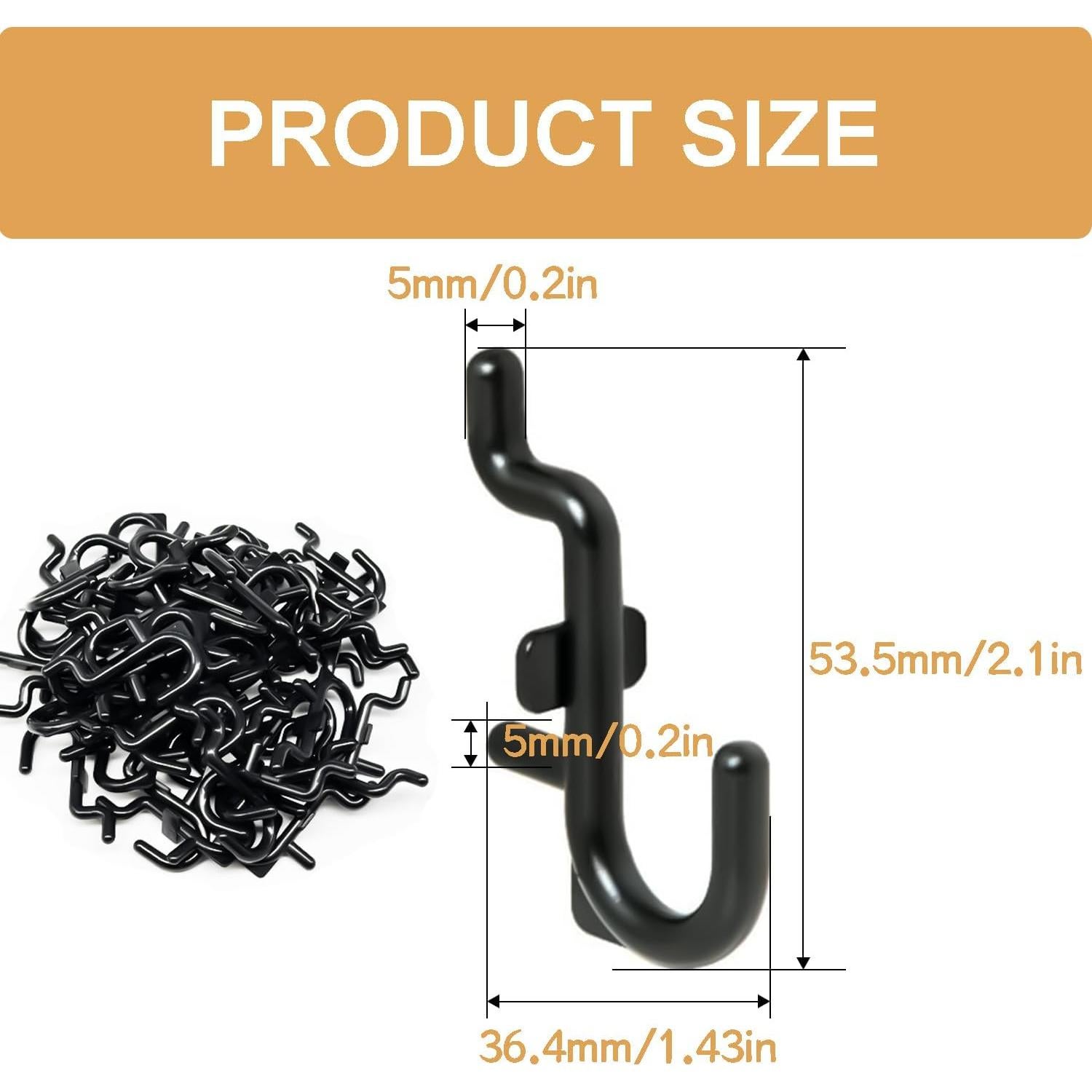 50 Ganchos en J de Plástico zDwfDc para Tablero de Clavos