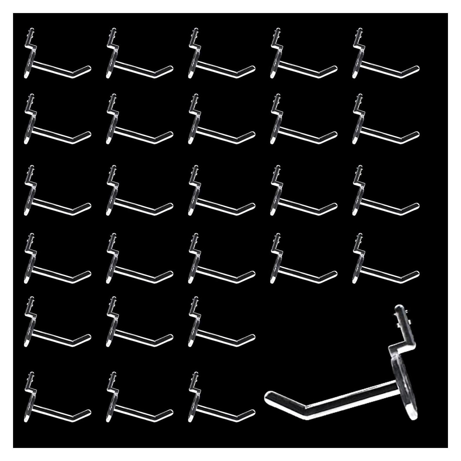 100 Ganchos de Tablero de Clavijas QuZCarious 5cm Transparentes