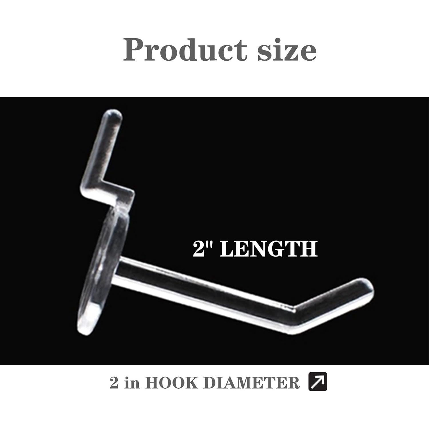 100 Ganchos de Tablero de Clavijas QuZCarious 5cm Transparentes