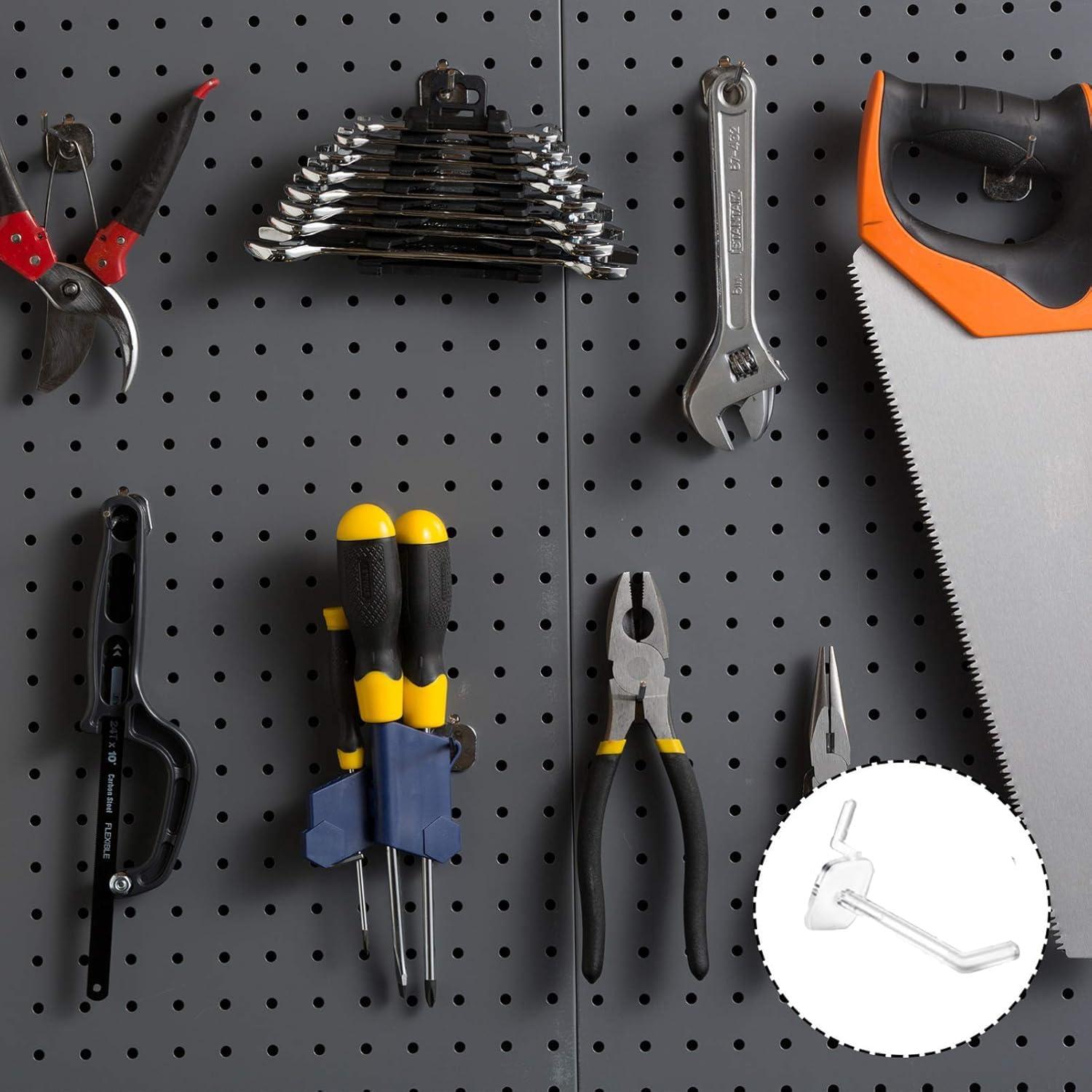 100 Ganchos de Tablero de Clavijas QuZCarious 5cm Transparentes