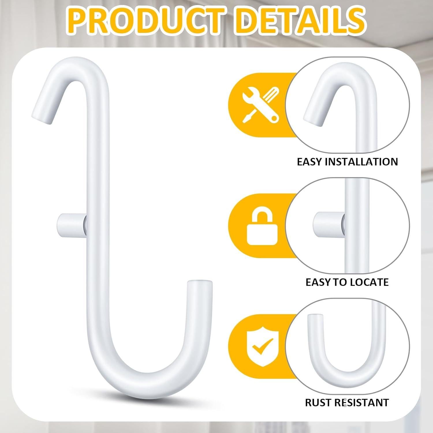 20 Ganchos para Tablero Perforado MorningRo Metal Blanco