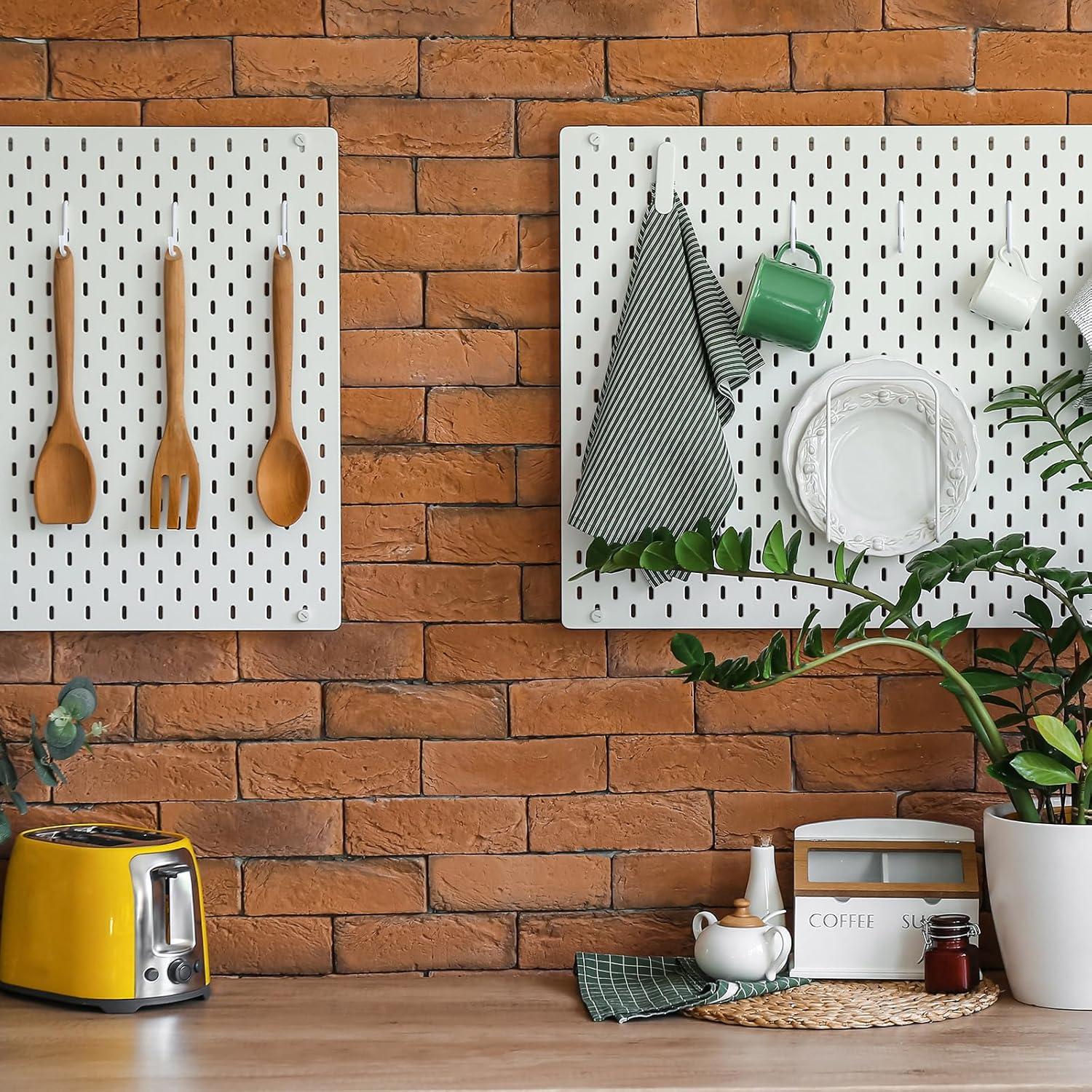 20 Ganchos para Tablero Perforado MorningRo Metal Blanco