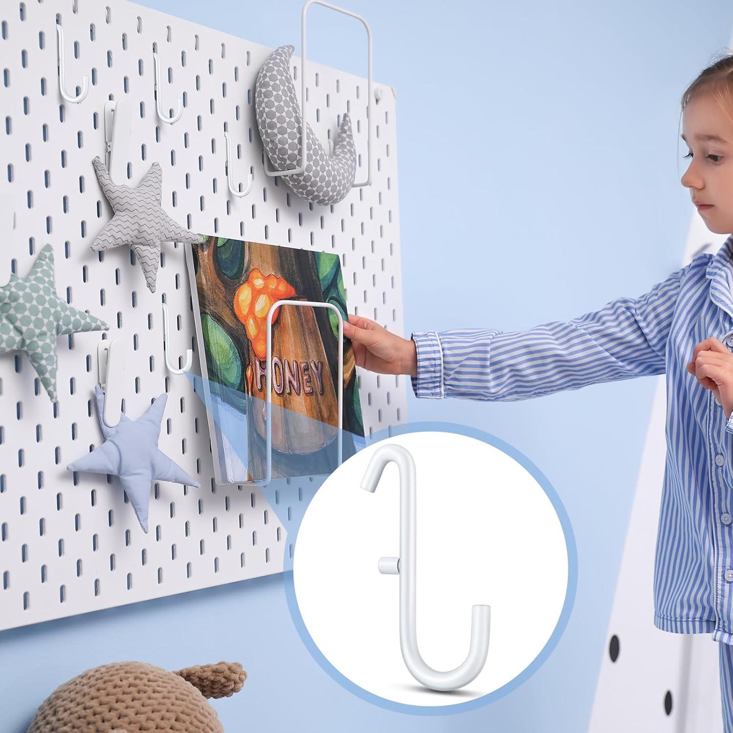 20 Ganchos para Tablero Perforado MorningRo Metal Blanco