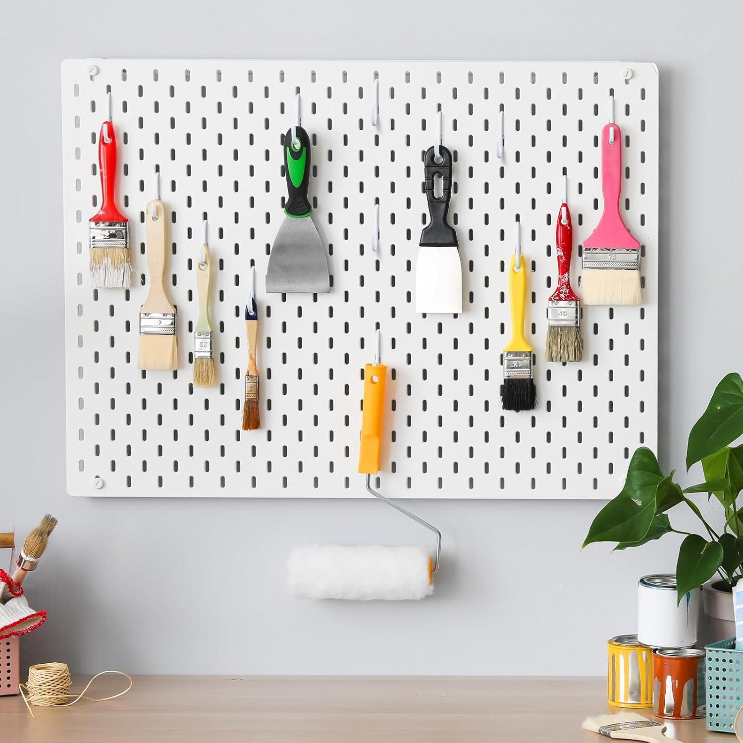 20 Ganchos para Tablero Perforado MorningRo Metal Blanco