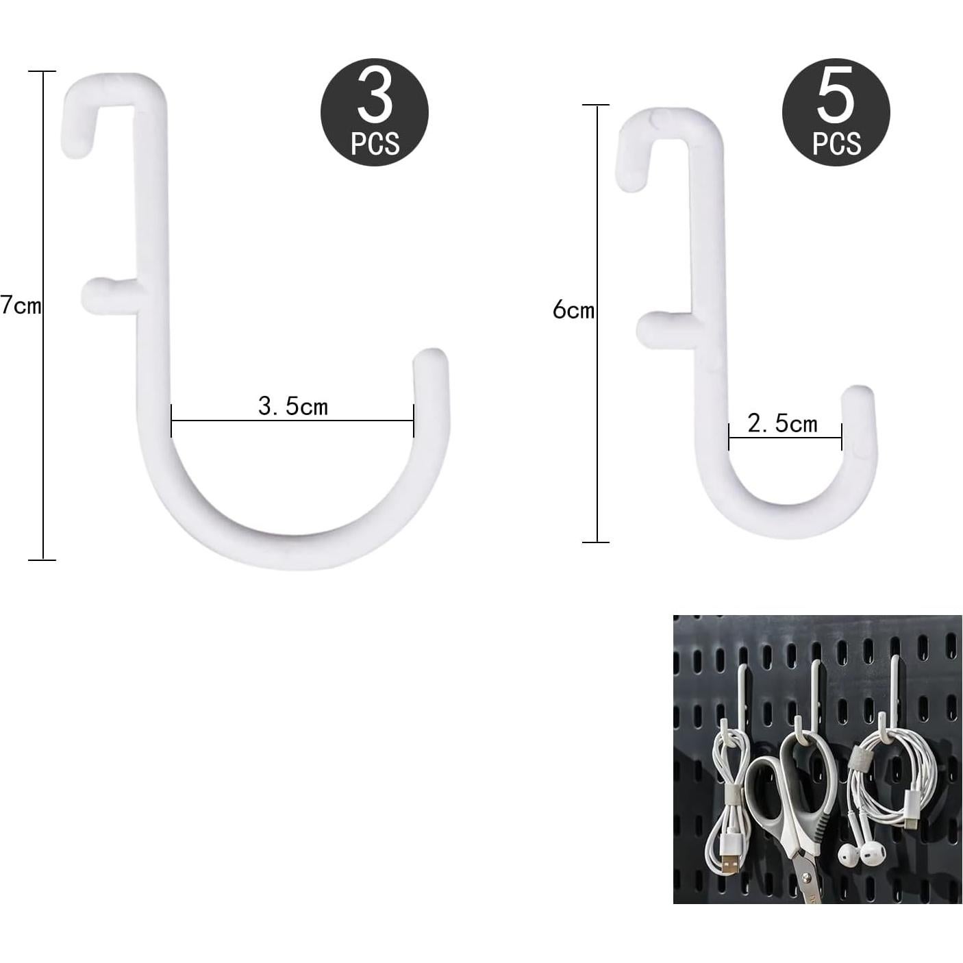 Kit de Ganchos Colgantes Chris.W para Tablero de Perforación 8 Piezas