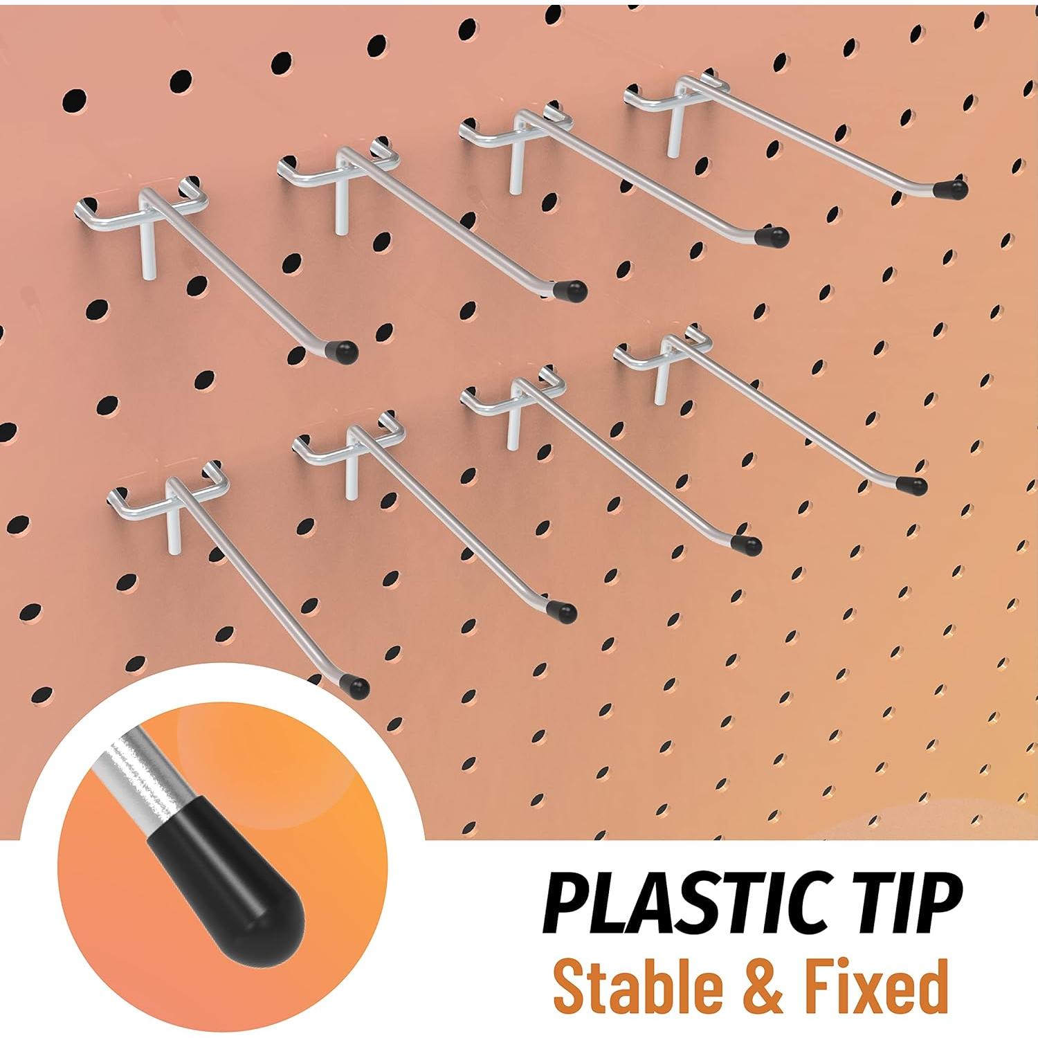 Ganchos para Tablero de Clavos HUHOLE 100PC 10cm Acero Galvanizado