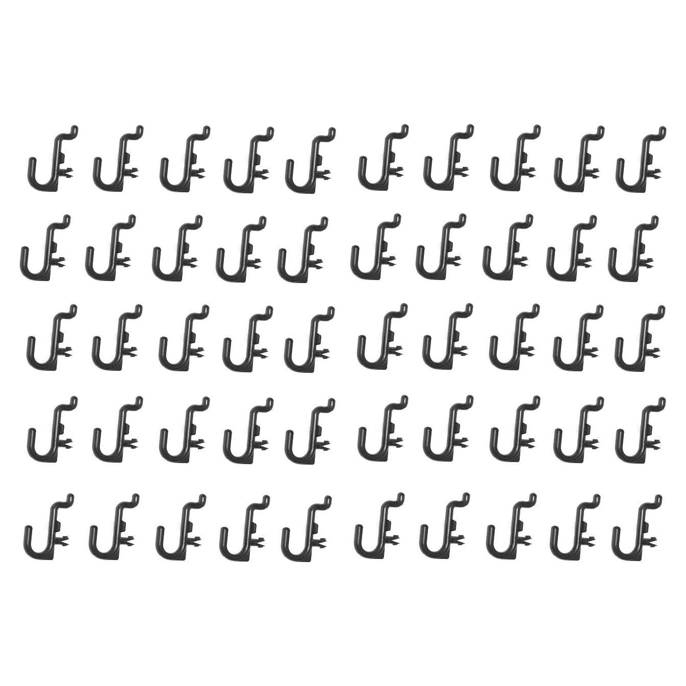 Ganchos de Pegboard J de Plástico Negro JSP 100 Unidades